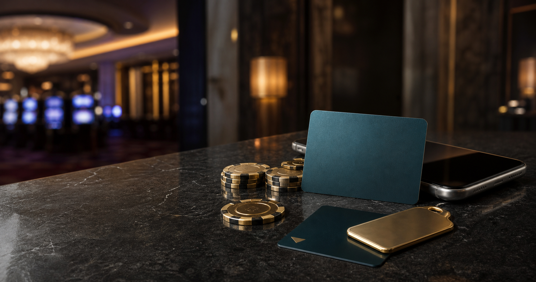 Casino rewards card, chips and mobile access